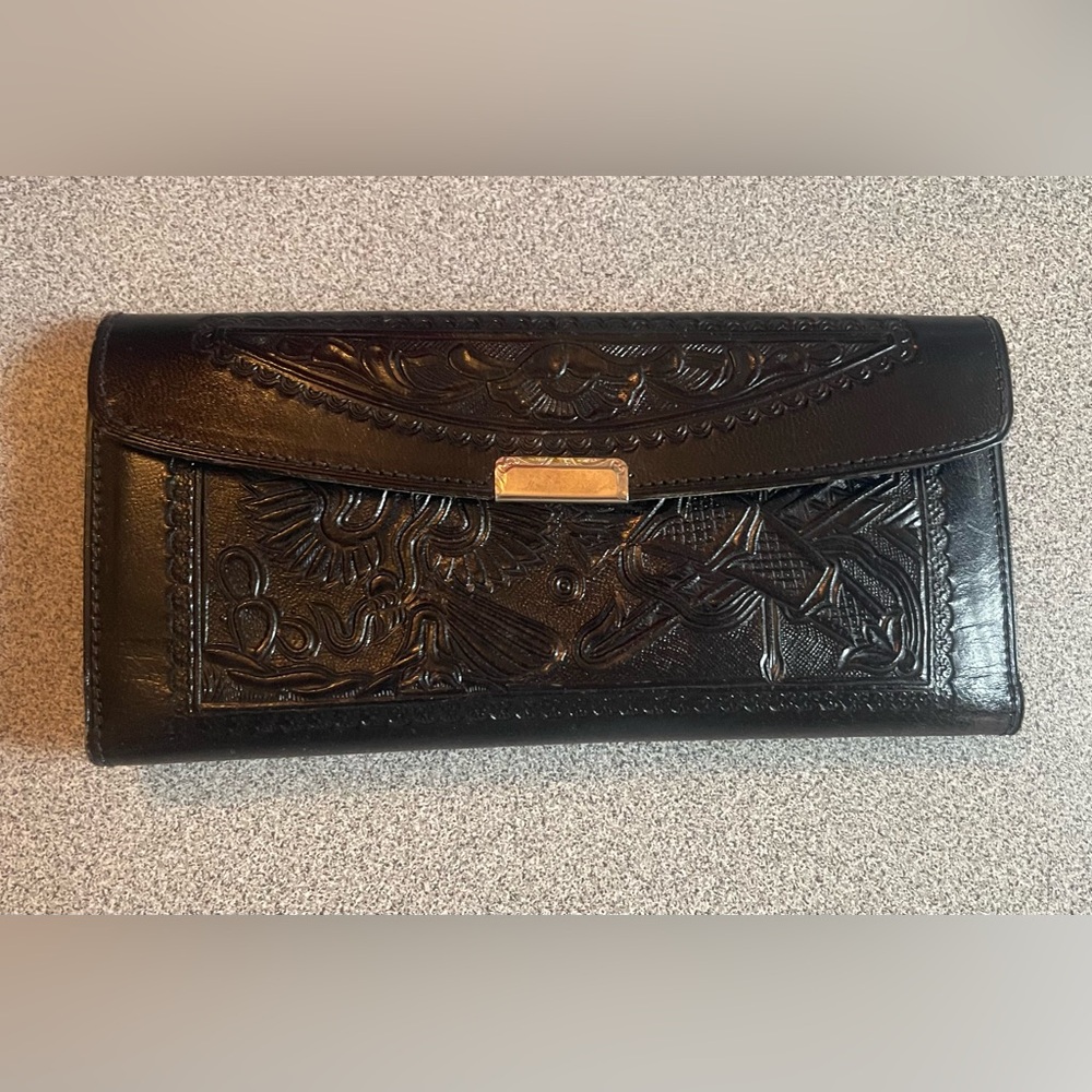 Black Embossed Made In Mexico Leather Wallet